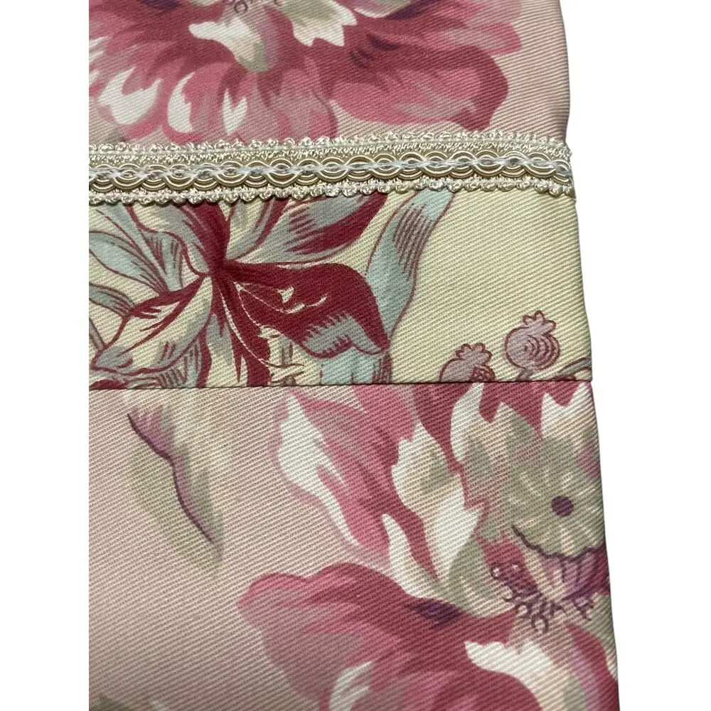 Set of 2 Vtg Croscill Euro Pillow Shams *Margarita* | Cottage Dusty Rose Floral